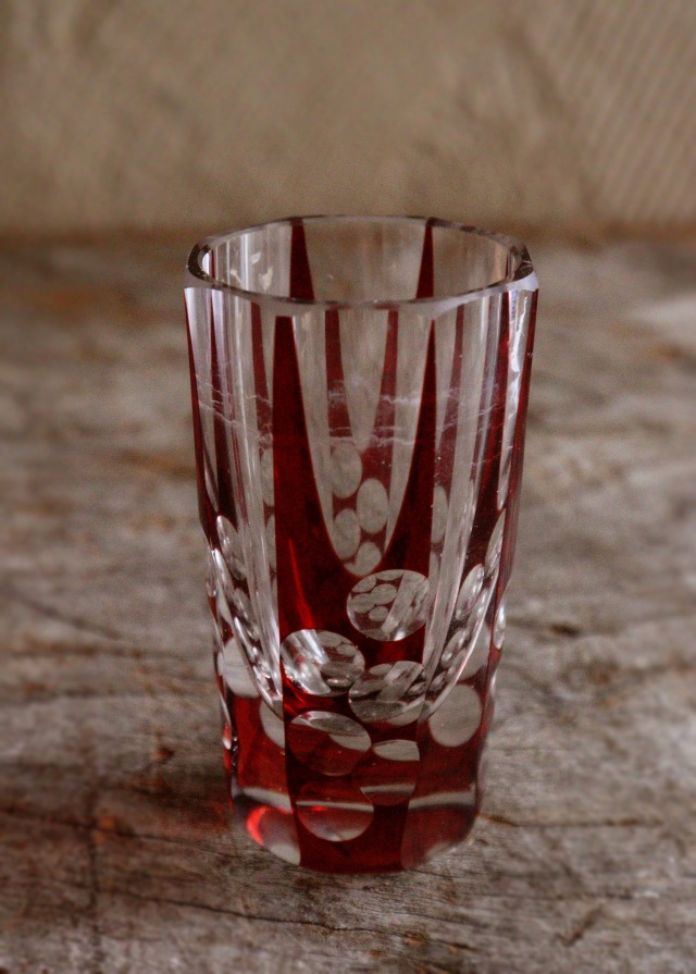 切子ショットグラス リキュールグラス6客 色被ガラス 酒器 ガラス酒器