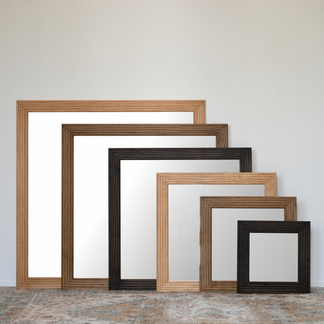 W800×800 Carre キャレ ウォールミラー 全身 鏡 壁掛け 天然木 日本製