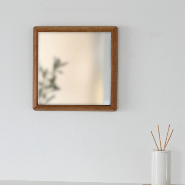 SENNOKI ステラ ホワイトオーク ウォールミラー W27×27 壁掛け 卓上