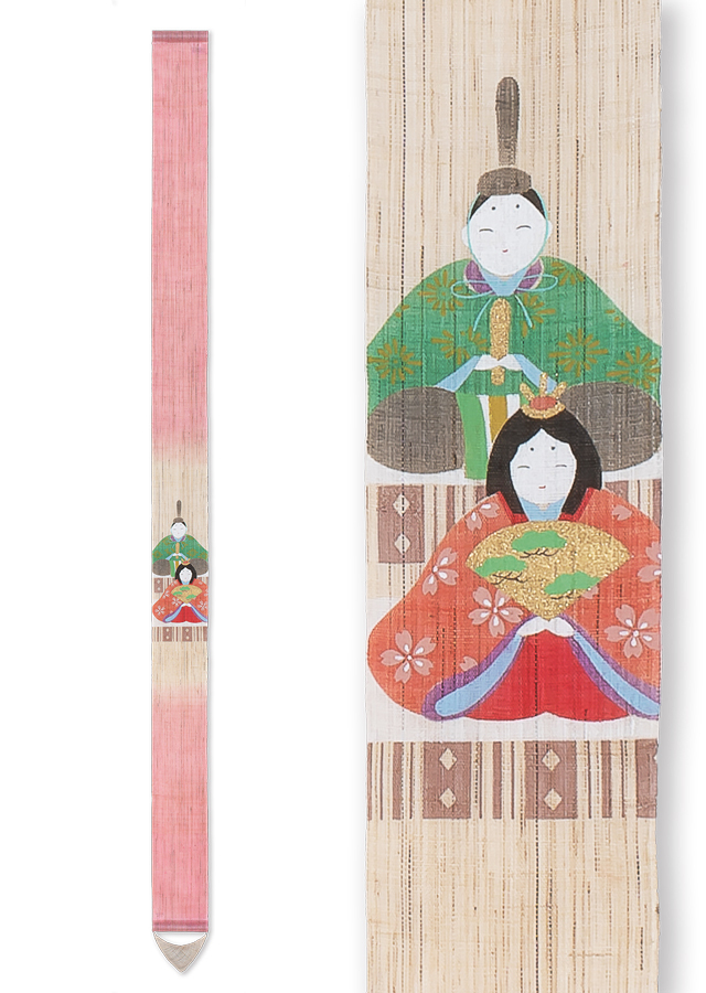 手染め麻細タペストリー「雛」 [京都洛柿庵オンラインショップ]