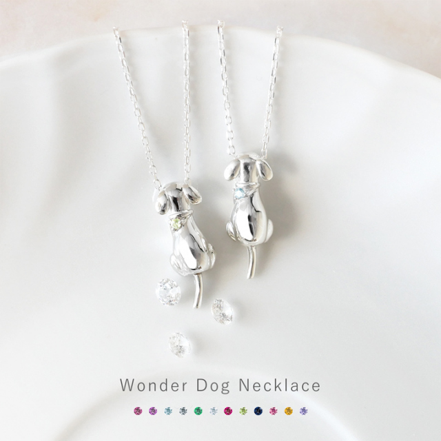 誕生石対応】 “Wonder dog” シルバーネックレス【MIP1170WEB】