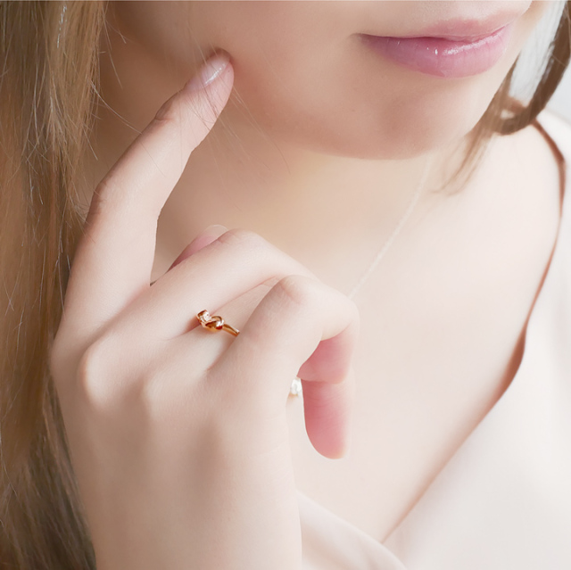 ネックレス＆リングセット◇特典ネコボックス◇ダイヤモンドが煌めく