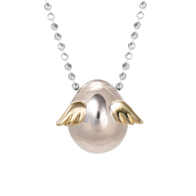 ベーシック ピンクシルバーネックレス ｜天使の卵 輝く天使の羽