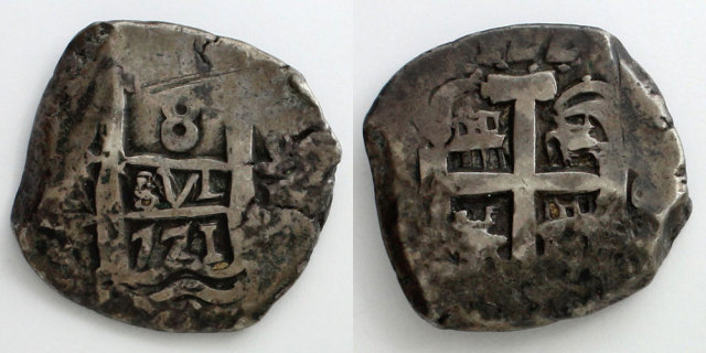 スペイン領新大陸 1771 8レアル銀貨 コブコイン