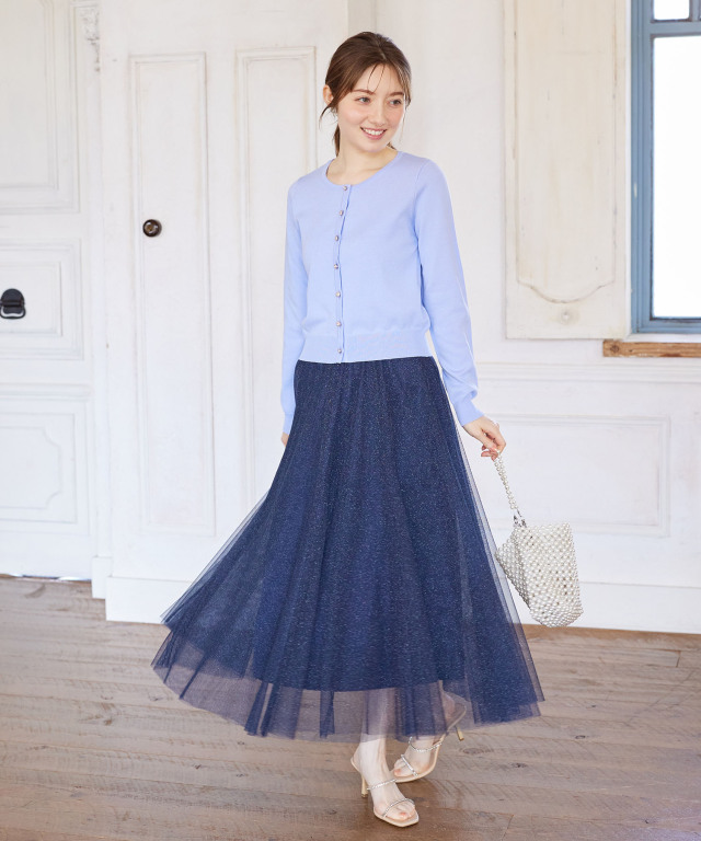ラメチュールフレアスカート