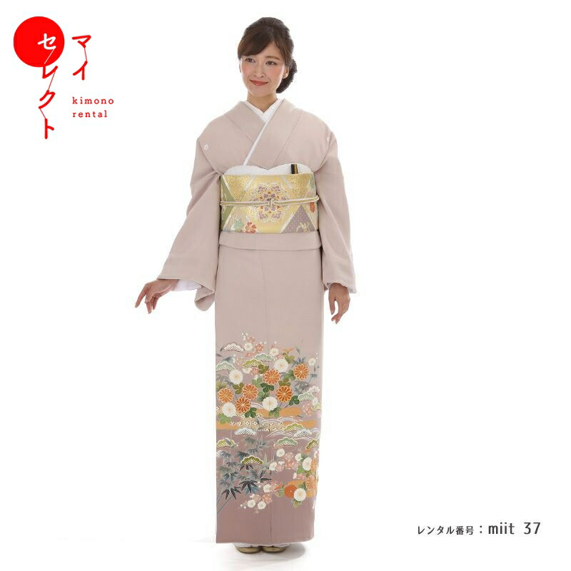miit_37】霞文と吉祥文様の古典柄が美しい色留袖｜着物レンタルマイ