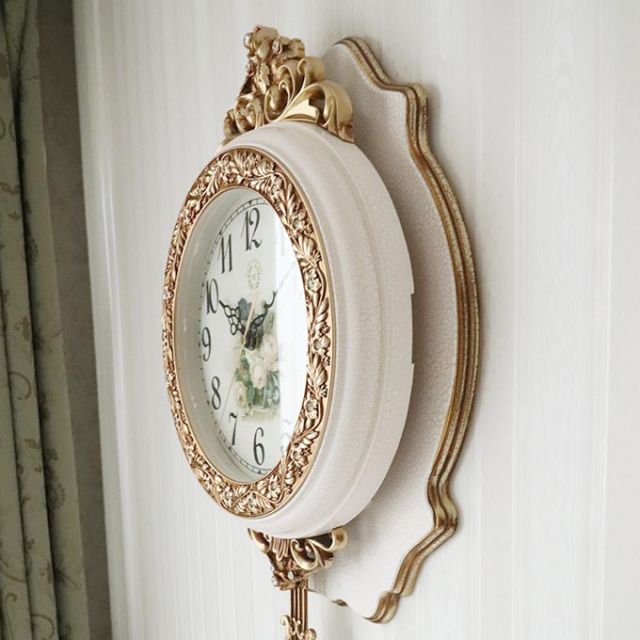 ロココローズ 振り子付きウォールクロック(壁掛け時計)｜ロココ調