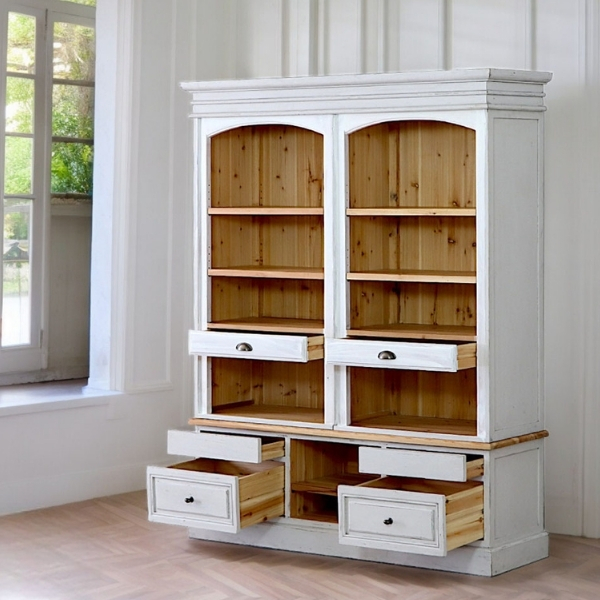 フレンチインテリア ヴィンテージ風 オープンカップボード 食器棚