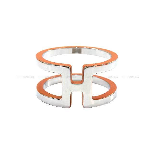 HERMES エルメス スカーフリング 90 H アン ロン オレンジ シルバー