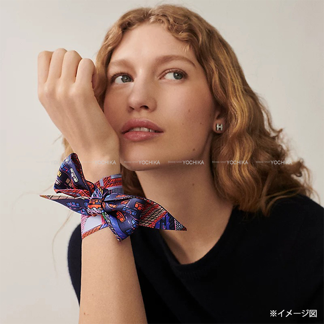 2023年秋冬 HERMES エルメス スカーフ ツイリー パンタンシティ ブルー