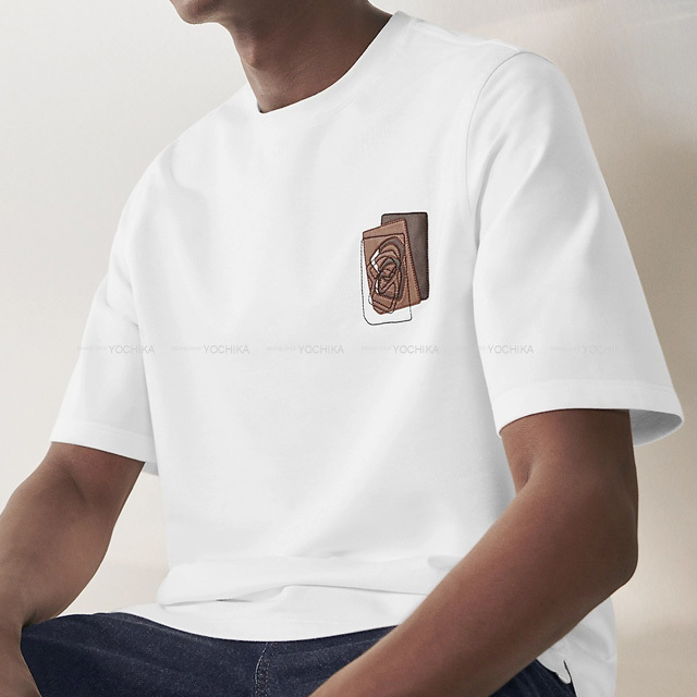 2023年 秋冬 新作 HERMES エルメス 半袖Tシャツ メンズ ミニレザー