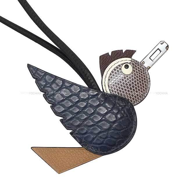 HERMES エルメス バッグチャーム バーディ タッチ 鳥 ブルーインディゴ