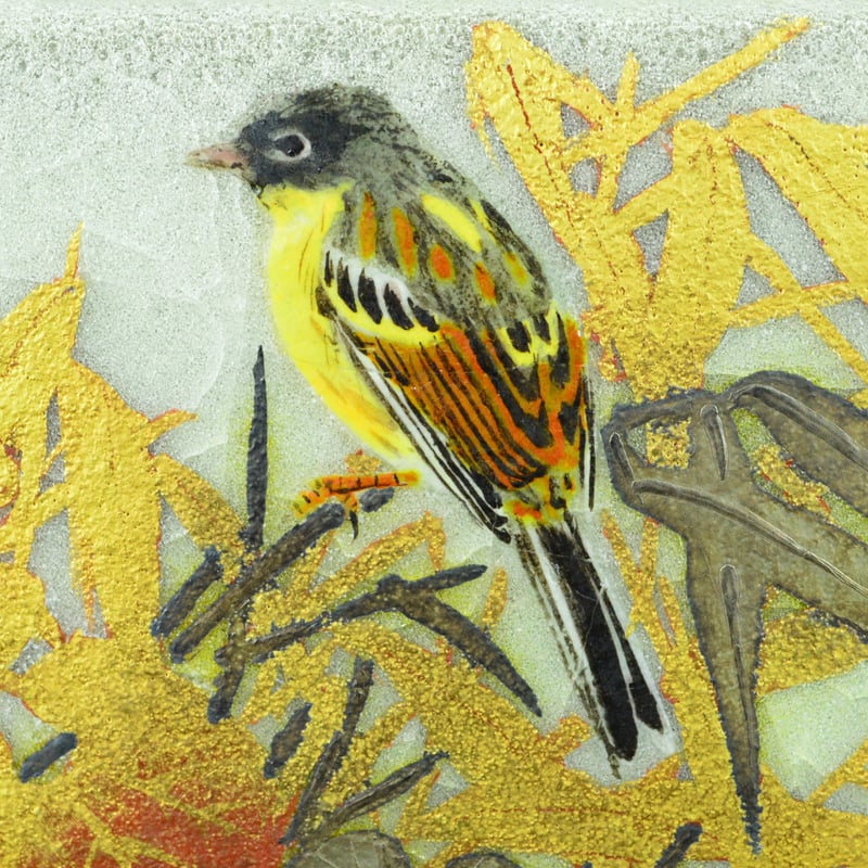 鈴木爽司 色絵金銀彩草花二蒿雀図香爐 | GALLERY 旭