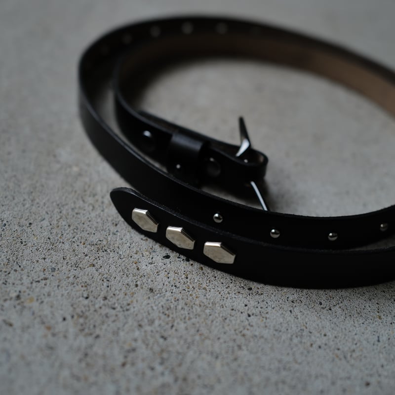 anytee classics] Narrow Long Belt_Black Black