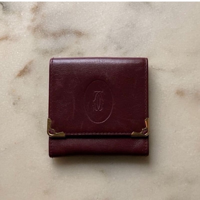 Cartier カルティエ マストライン フラップ型ミニコインケース マスト