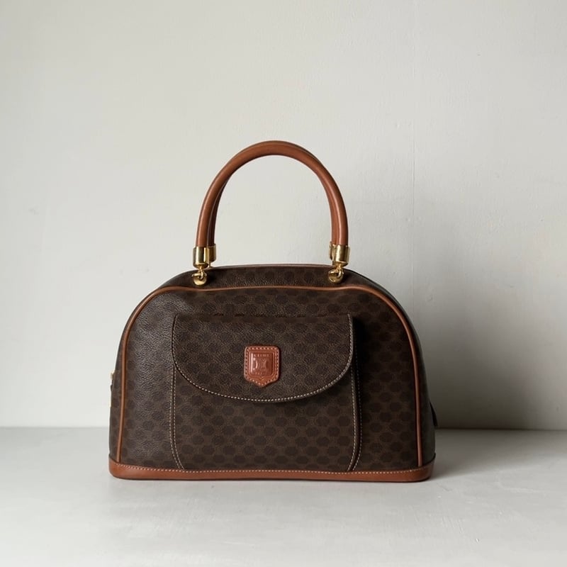 CELINE オールドセリーヌ トリオンフ(マカダム) 総柄 ハンドバッグ 半