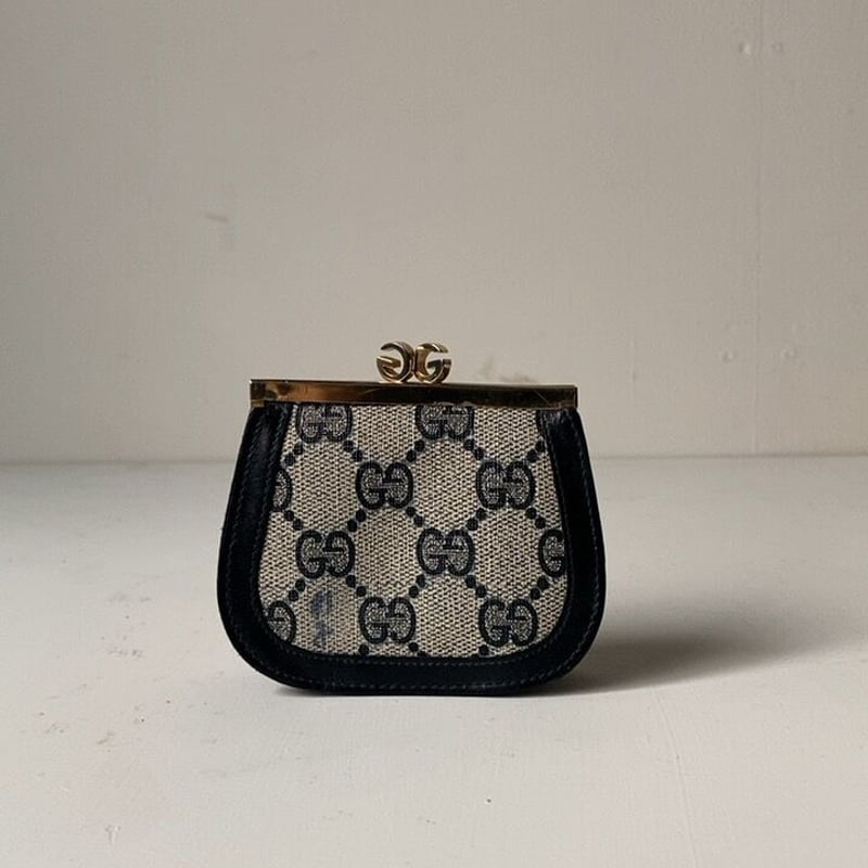 GUCCI グッチ オールドグッチ コーティングGGキャンバス/レザー ガマ口