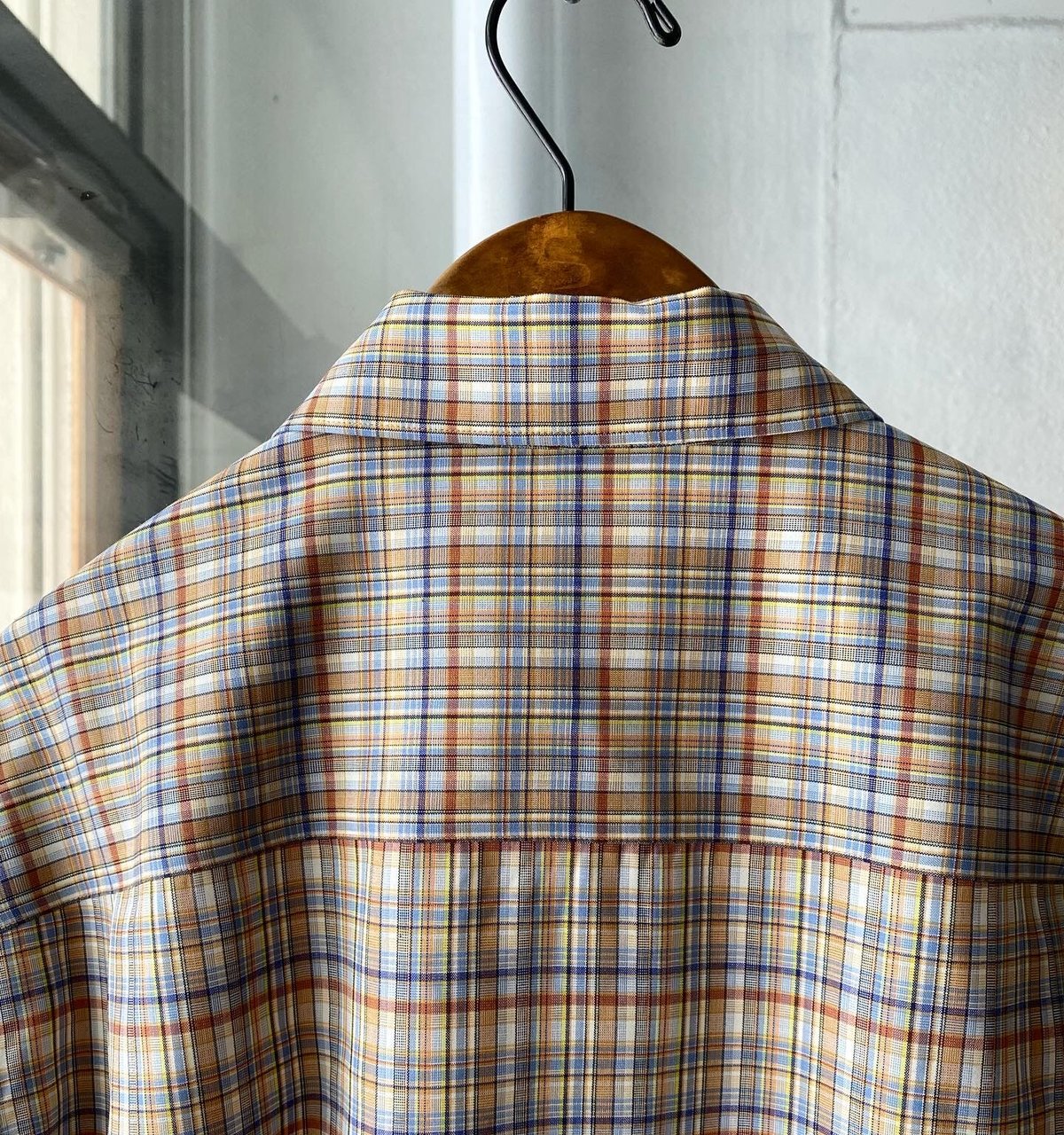 AURALEE WASHABLE SUPER LIGHT WOOL CHECK SHIRT