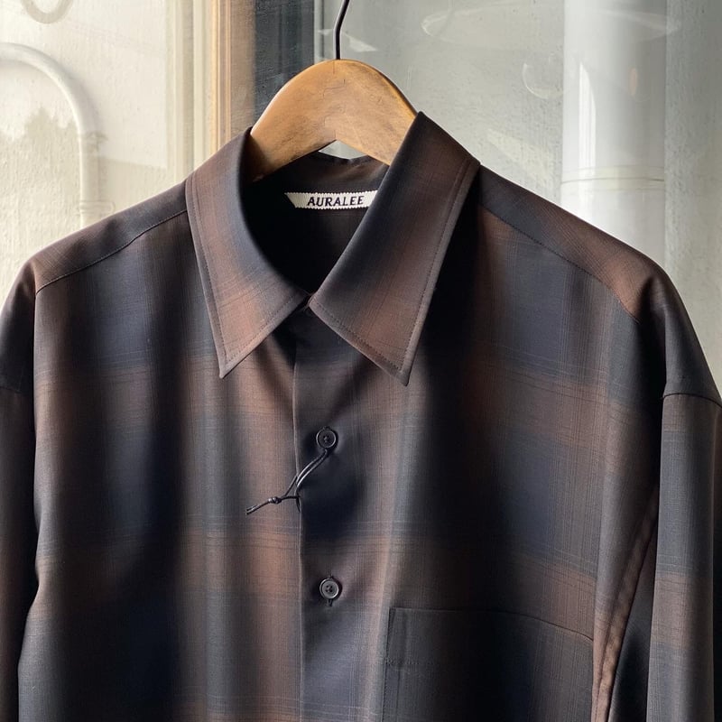 AURALEE SUPER LIGHT WOOL CHECK SHIRTS | Less H