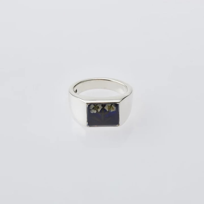 XOLO JEWELRY Signet Ring with Blue Flower | MAR