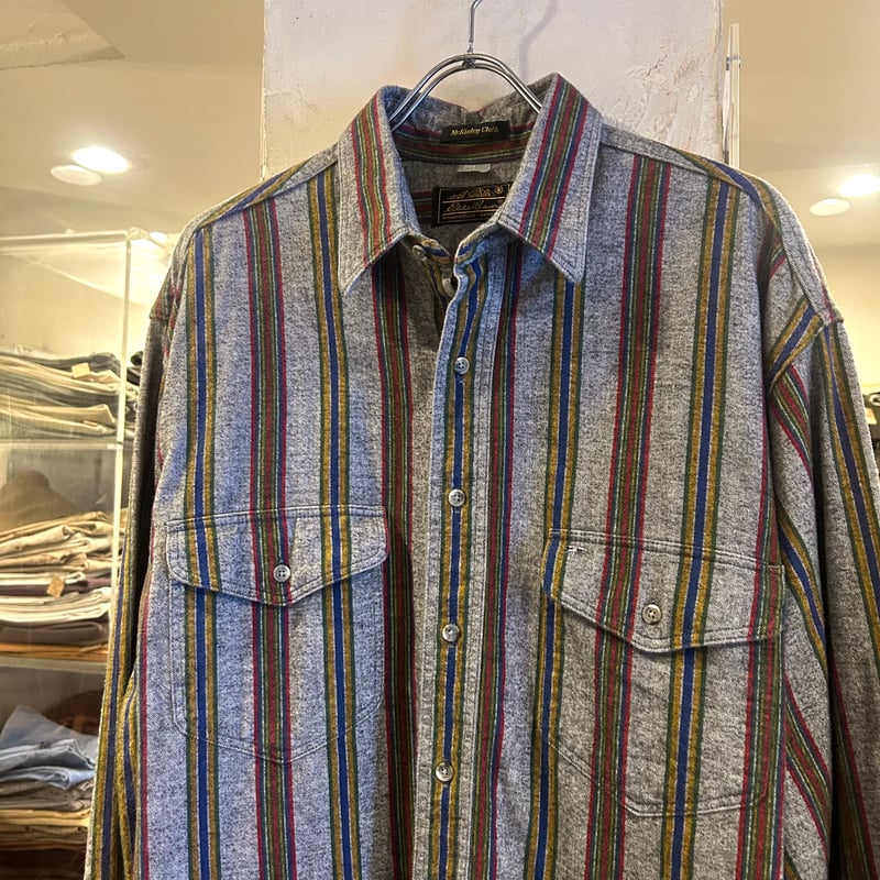 80s Eddie Bauer L/Sネルシャツ エディーバウアー コットンシャツ