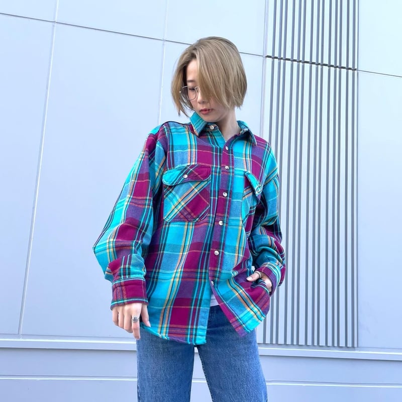 90s FIVE BROTHER ネルシャツ チェック柄 ファイブブラザー 90年代 (S17