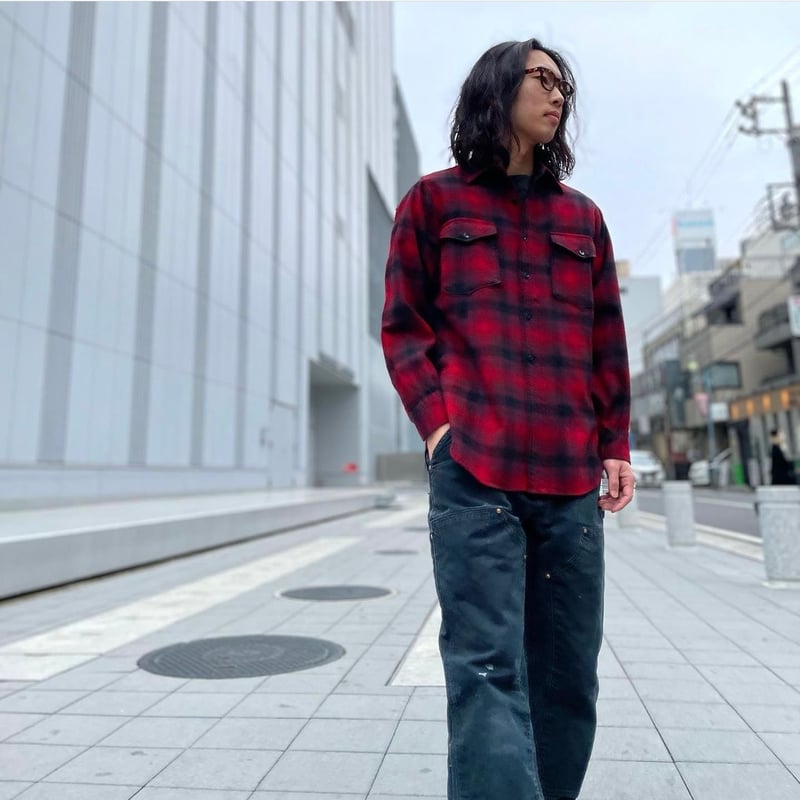 50s PENDLETON ウールチェックシャツ ペンドルトン オンブレチェック