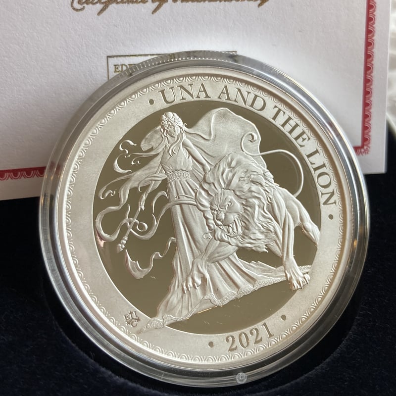 2オンス銀貨 ウナとライオン 2021 イギリス領セントヘレナ造幣局 2