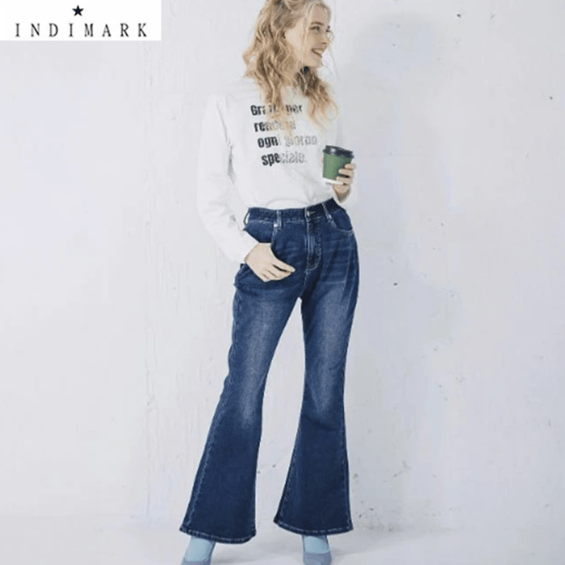 ONLINE SHOP限定 INDIMARK インディマーク】フレアデニムパンツ