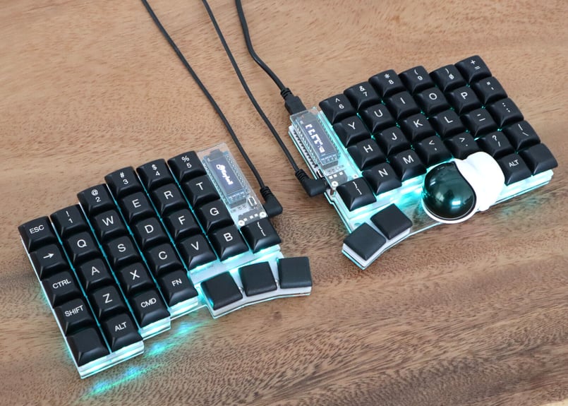 Keyball61 黒／白 | Shirogane Lab