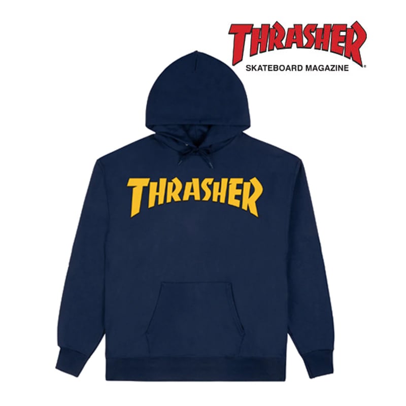 SALE THRASHER スラッシャー パーカー ネイビー ロゴ THRASHER MAGA