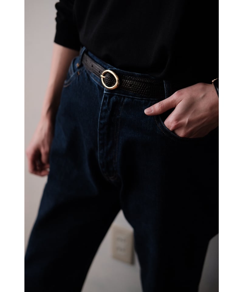 BISOWN / LIZARD OVAL BELT(Black) | PARK