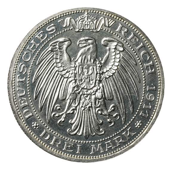 ドイツ プロイセン ヴィルヘルム2世(1888-1918) 3マルク銀貨 1911(A