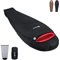 Amazon.co.jp: QEZER 寝袋 冬用 ダウン シュラフ 最低温度-26℃ 700g