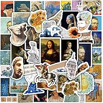 Amazon | 名画 ステッカー 50枚セット PVC 防水 シール アート 芸術