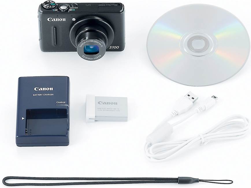 Canon PowerShot S100 (Black) 12.1-megapixel digital camera with 5X
