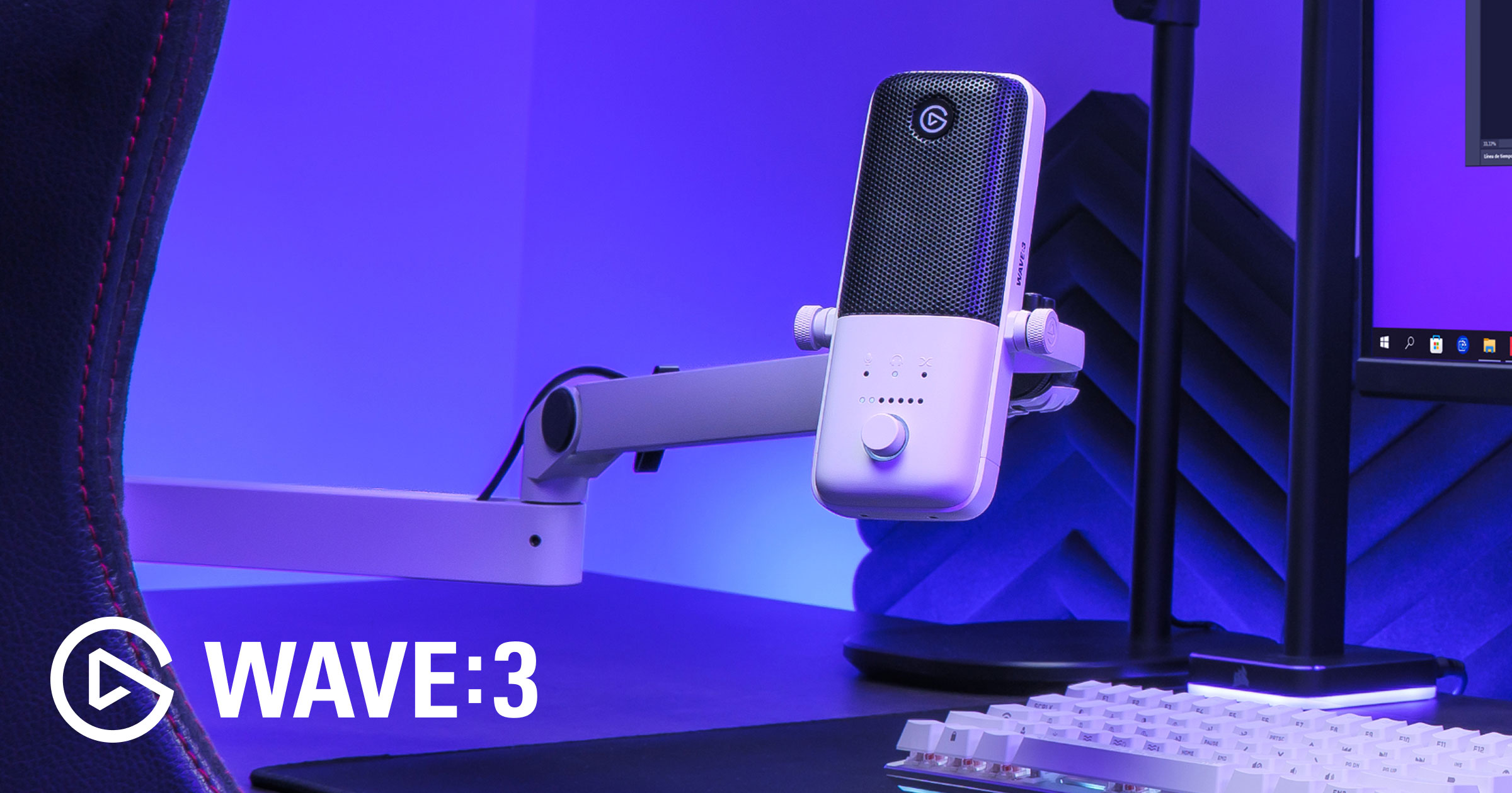 Wave:3 - White | Microphone & Digital Mixing Solution | Elgato