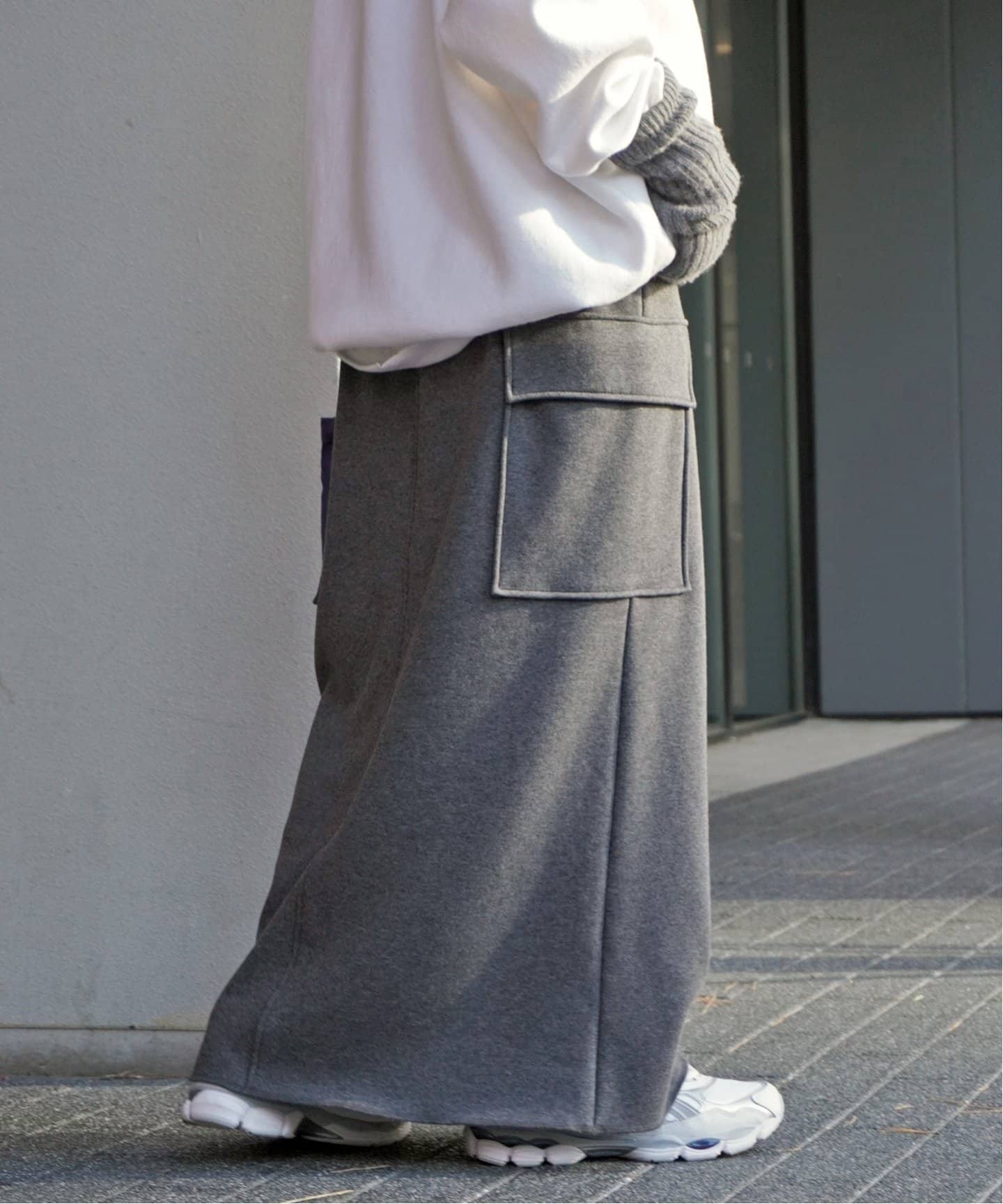 ウォームスウェットカーゴスカート（ロング・マキシ丈スカート）｜AP