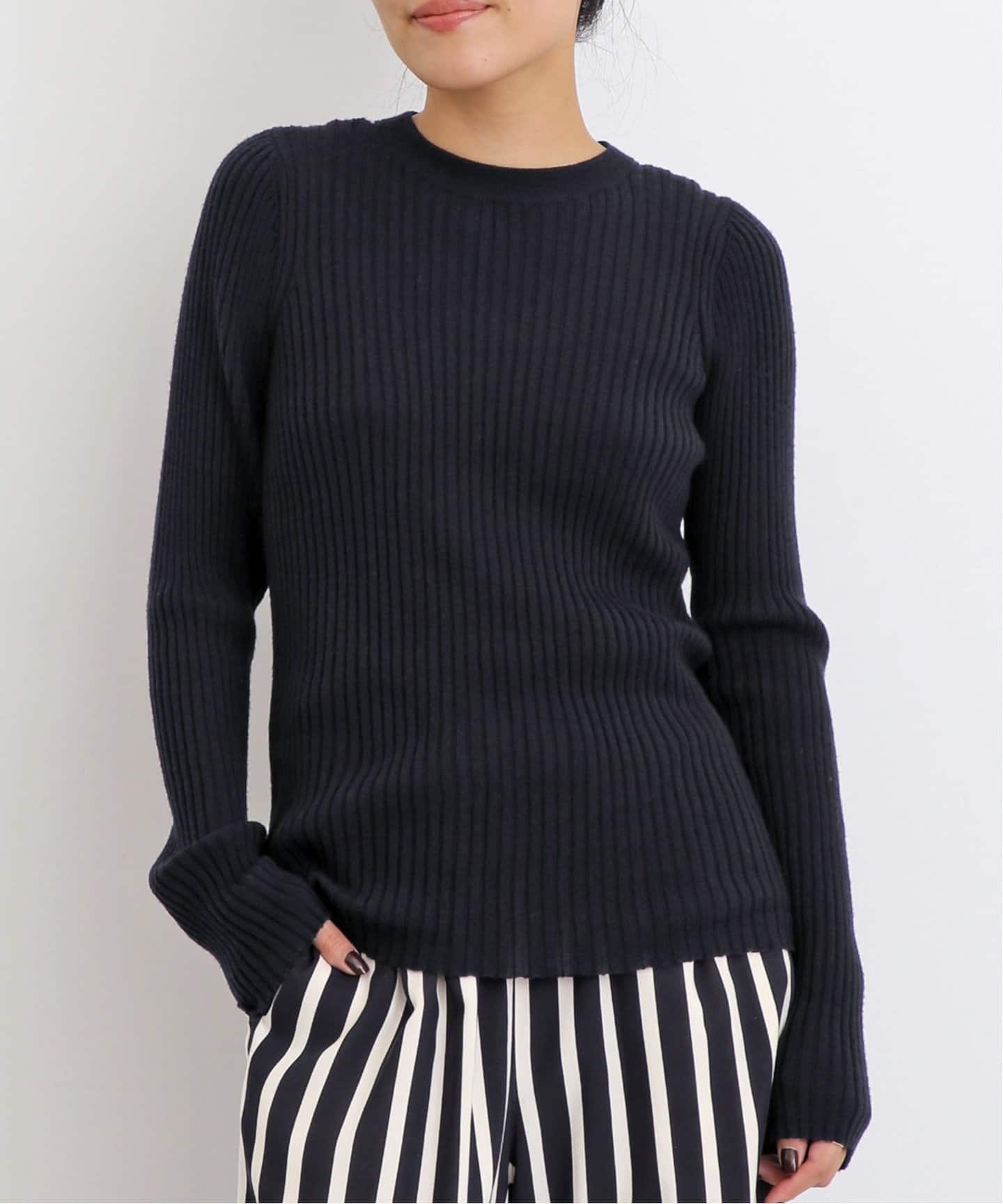 WIDE RIB CREW NECK KNIT（ニット／セーター）｜L'Appartement
