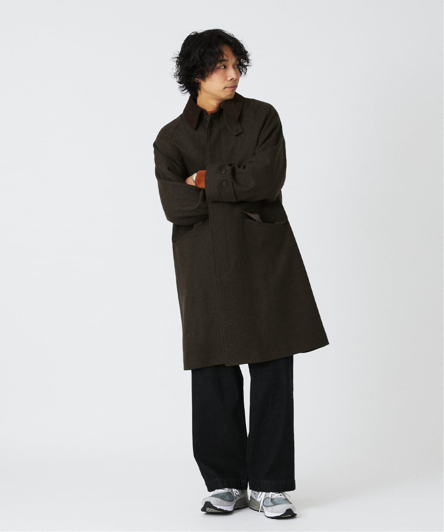 HIGH LAND WOOL オーバーサイズバルマカーンコート（ステンカラー