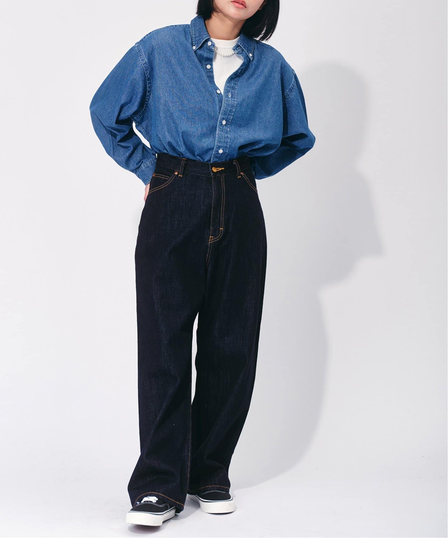 LEE 別注ハイウエストルーズデニム（デニムパンツ・ジーンズ