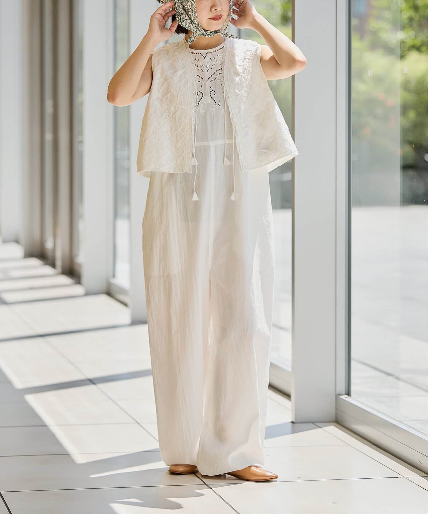 IENA LA BOUCLE カットワークレースオールインワン（つなぎ