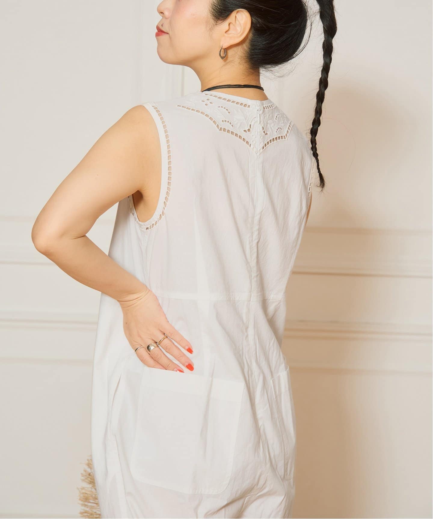 IENA LA BOUCLE カットワークレースオールインワン（つなぎ