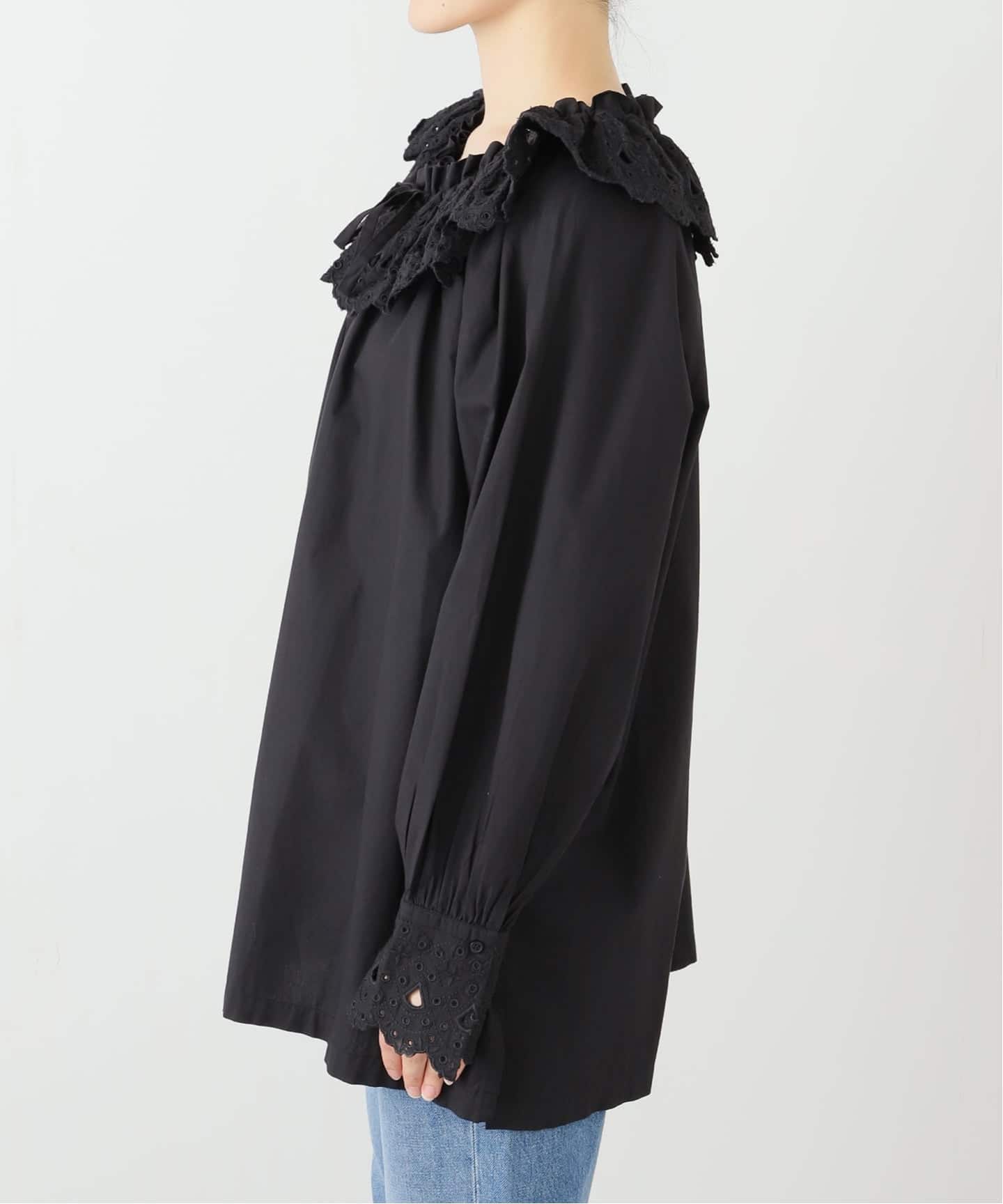 SARA MALLIKA/サラマリカ】 COTTON SCALLOP COLLAR BL：ブラウス