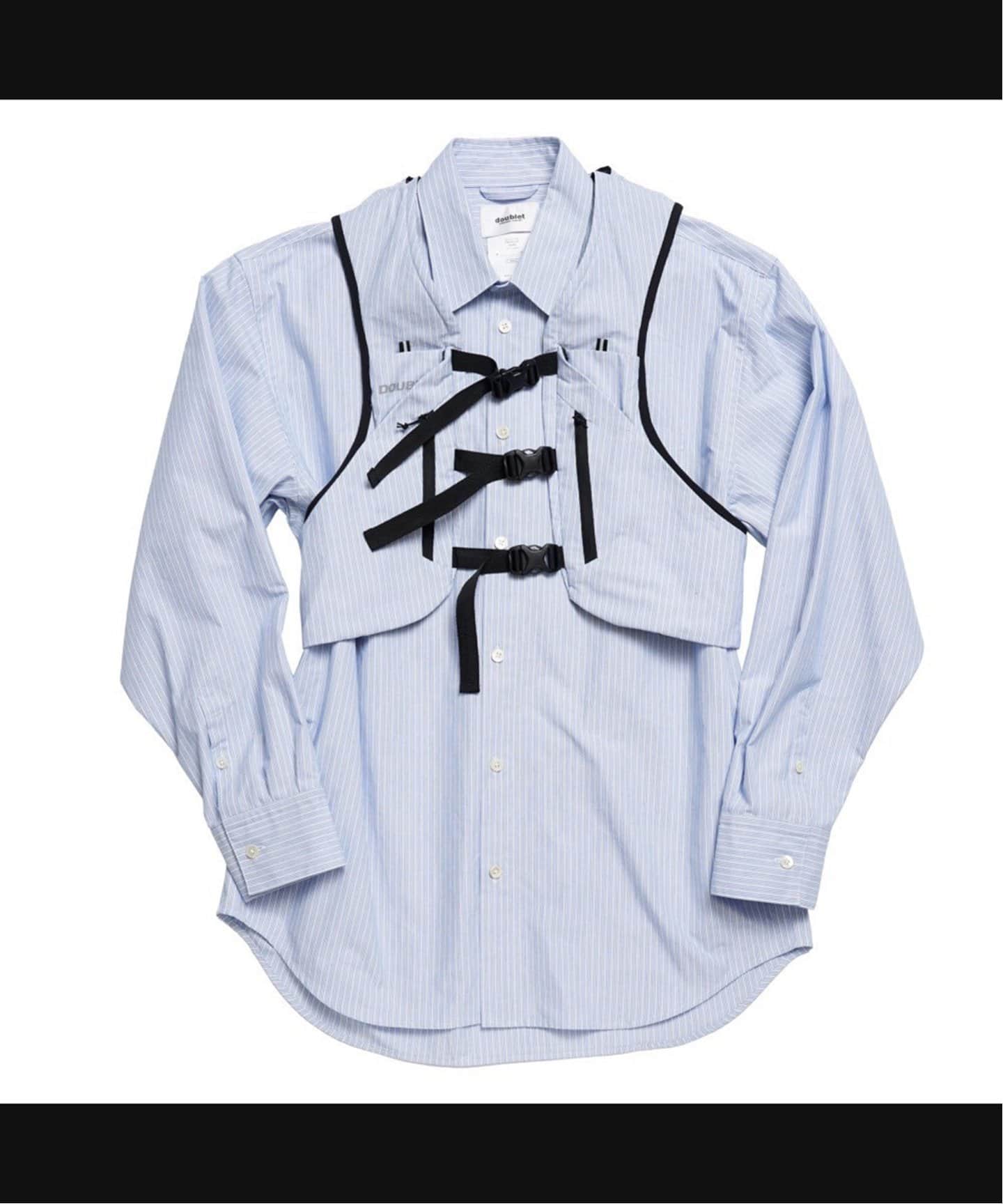 doublet / ダブレット】TRAIL VEST STRIPE SHIRT 25SS21S H157（シャツ