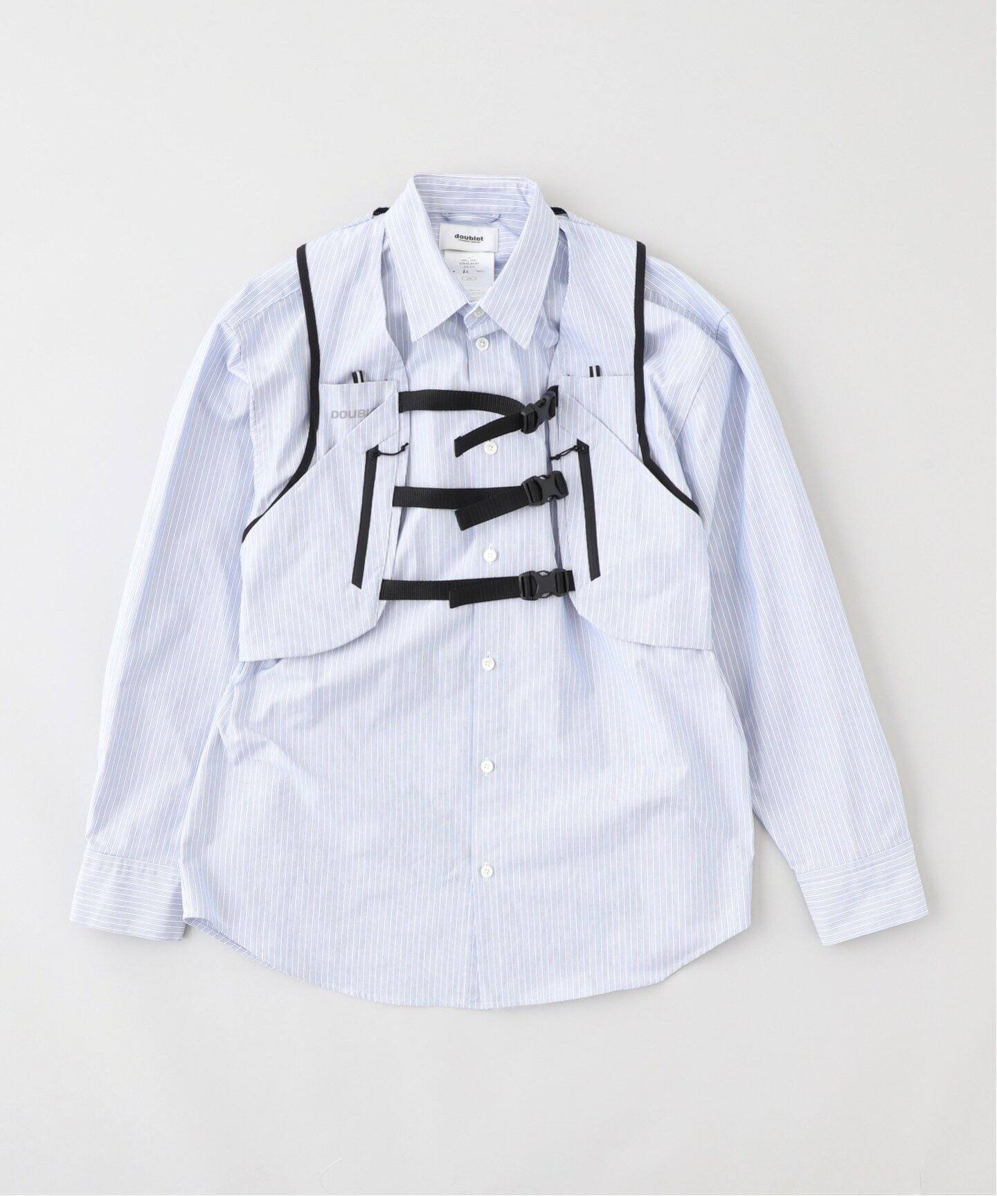 doublet / ダブレット】TRAIL VEST STRIPE SHIRT 25SS21S H157（シャツ
