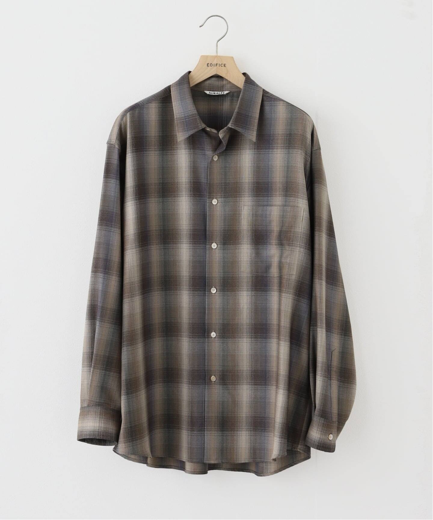 AURALEE (オーラリー) SUPER LIGHT WOOL CHECK SHIRT（シャツ