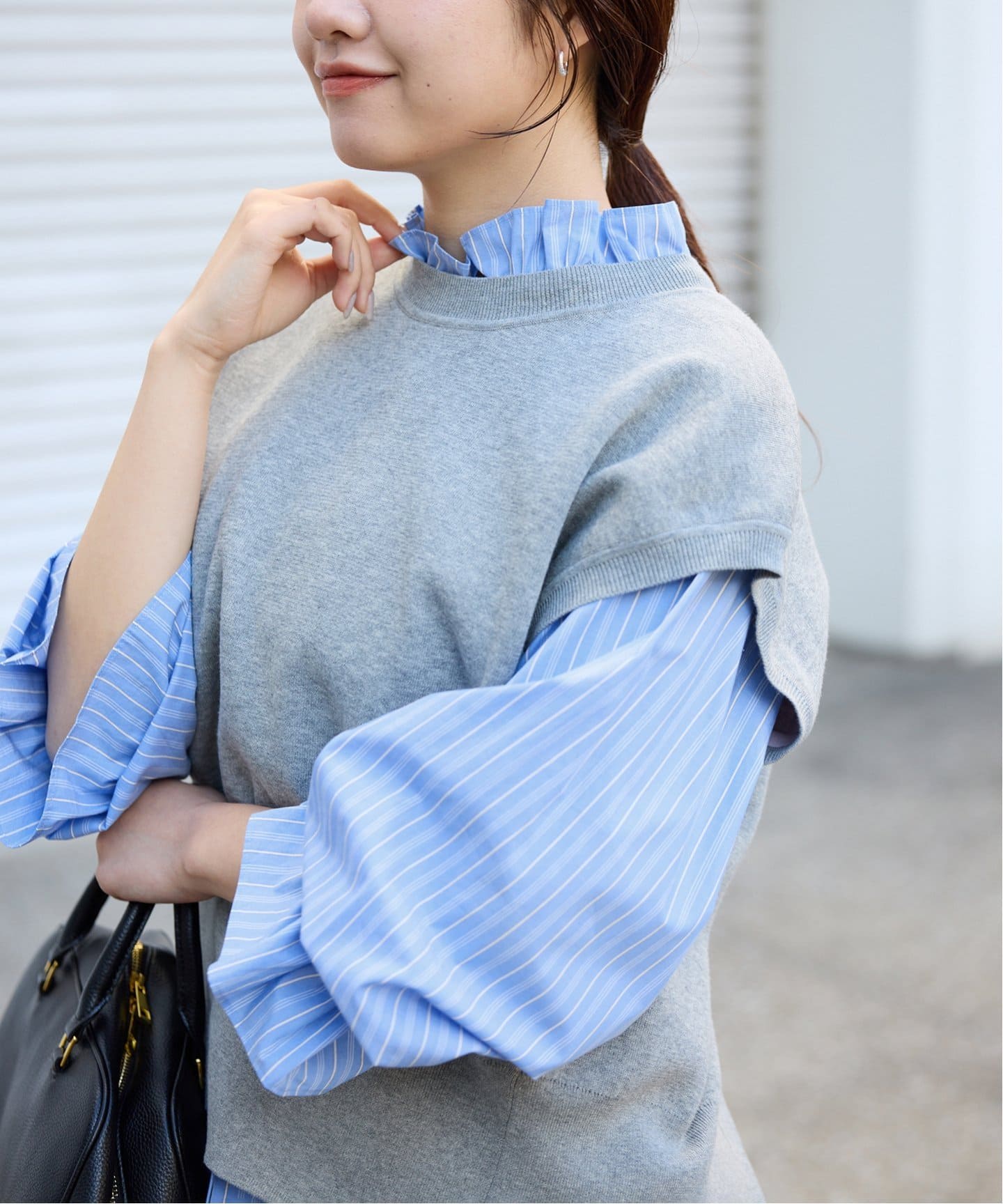 追加2》タイプライターフリルカラーブラウス（シャツ／ブラウス