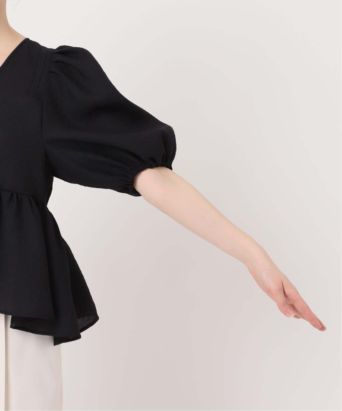 追加》【洗える】シアーノイズジャガードブラウス（シャツ／ブラウス