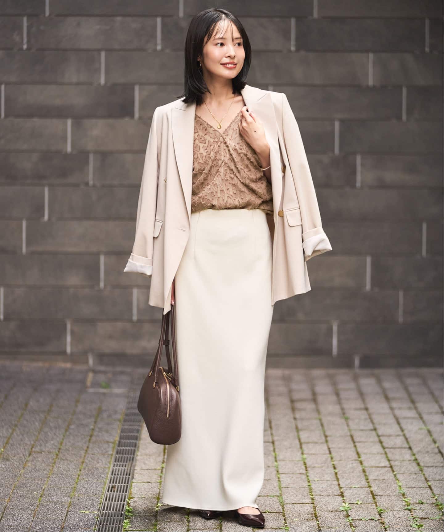 洗える】レオパードジャガードデコルテVブラウス（シャツ／ブラウス